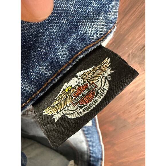 Harley Davidson Relaxed Straight Fit Denim Jeans Pants Blue Mens 34x34 Motorcycl - Picture 5 of 12